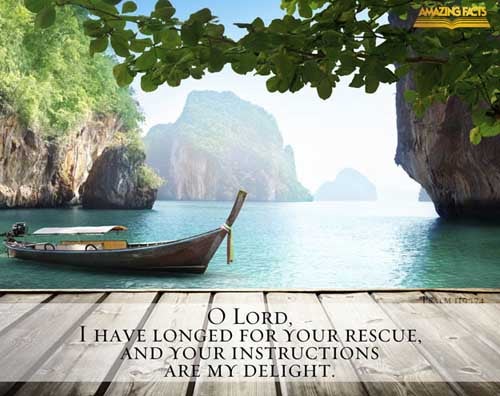 Psalms 119:174 - This Scripture Picture is provided courtesy of Amazing Facts.  Visit us at www.amazingfacts.org