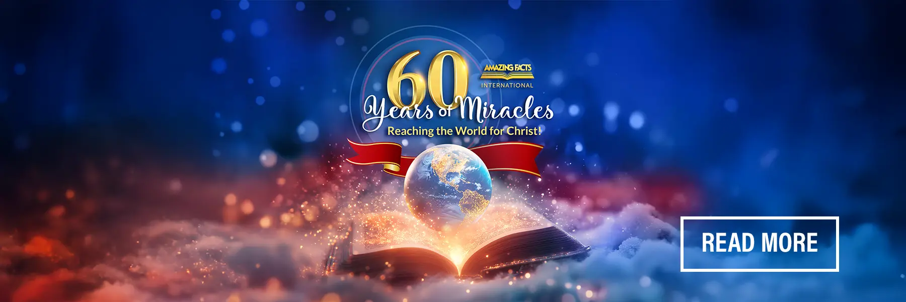 60th anniversary seal with an open Bible and Earth