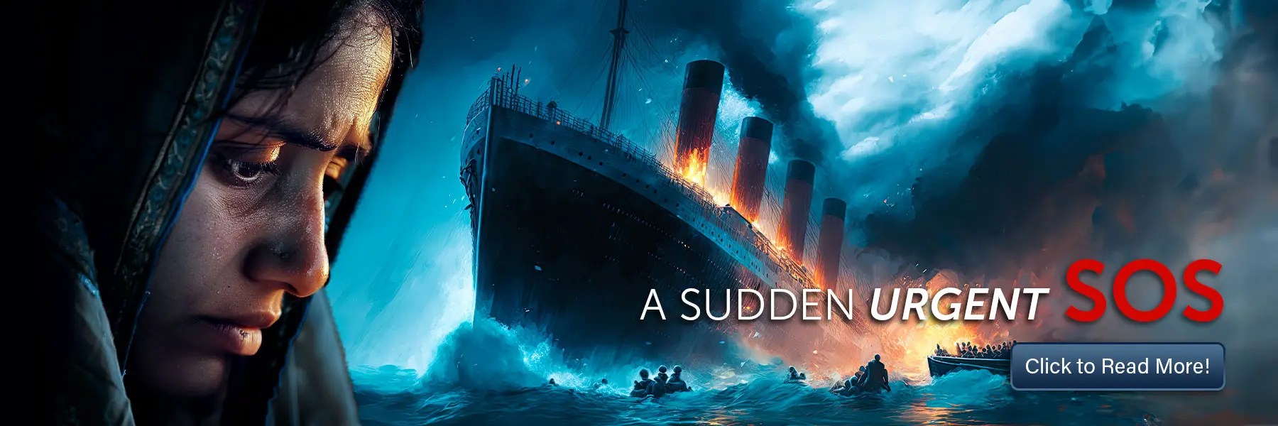 Sinking ship that looks like Titanic