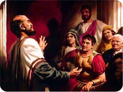 10. Was geschah, während Petrus im Hause des Kornelius predigte?