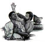 Filippus döpte den etiopiske hovmannen genom att sänka ner honom i vattnet.